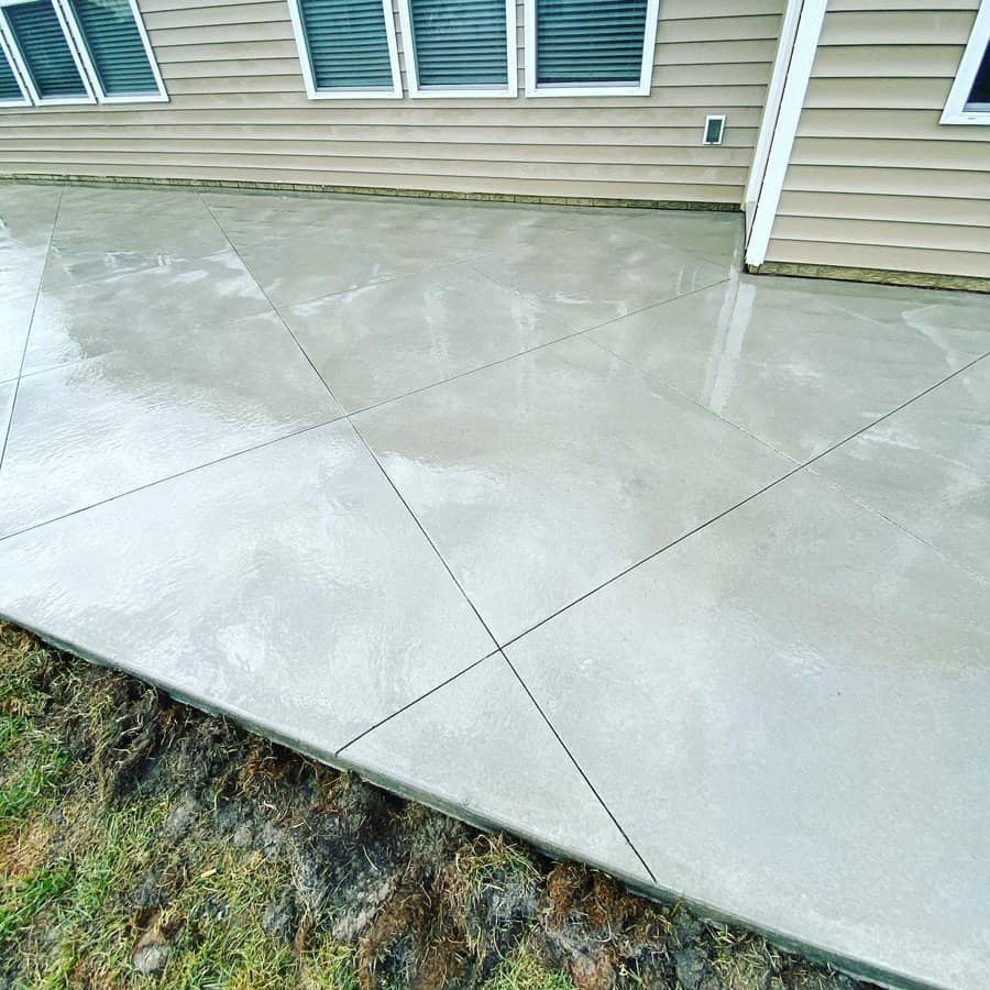 Concrete Patio With Polished Concrete Tiles