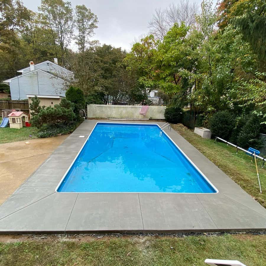 Poured in concrete pool coping