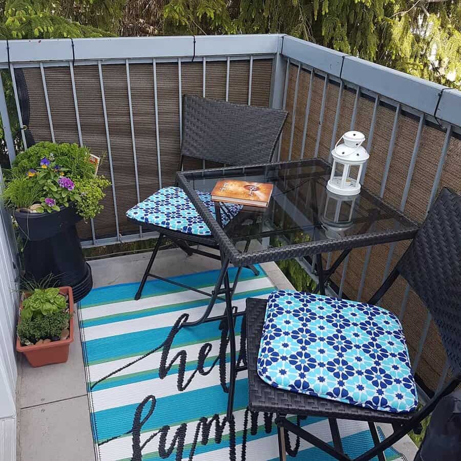 Apartment patio with privacy fence