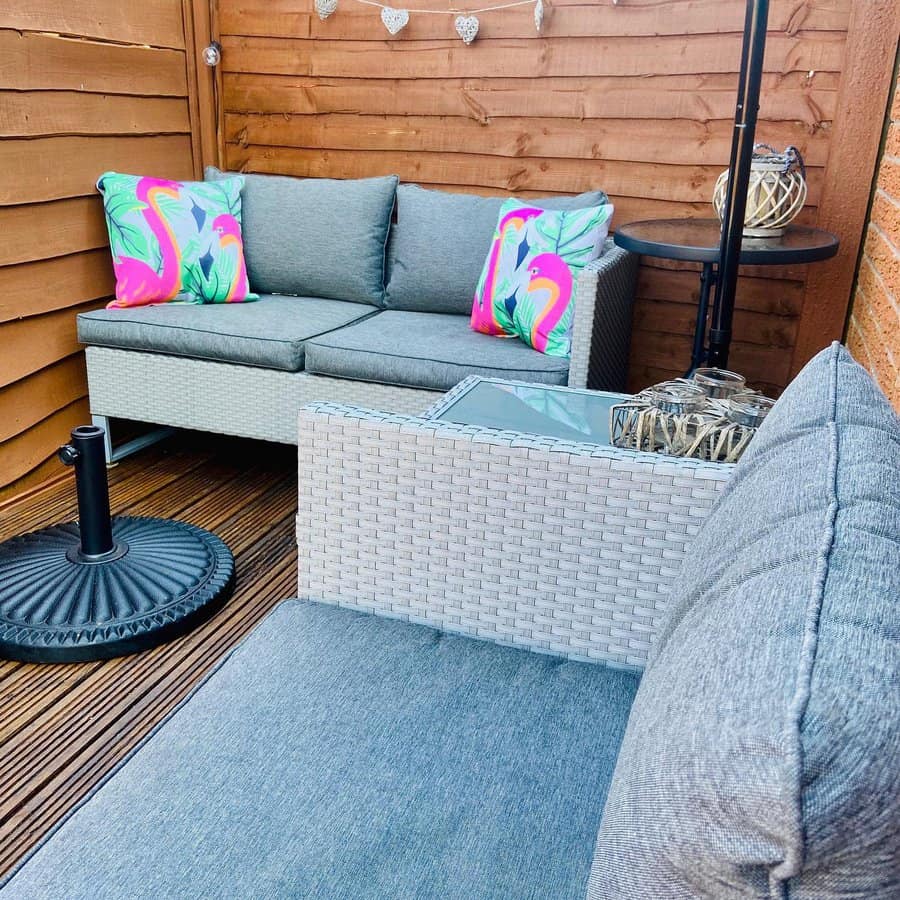 Apartment patio with privacy fence