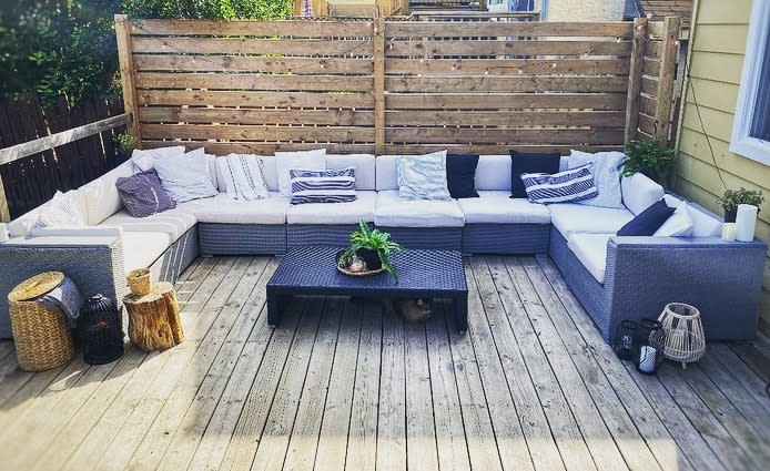 Apartment patio with privacy fence