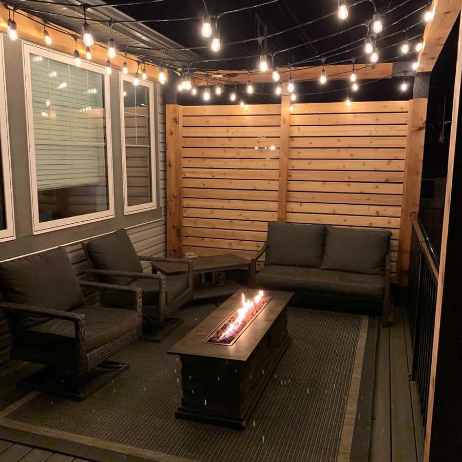 apartment patio with privacy fence