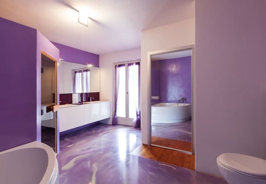 Purple bathroom walls