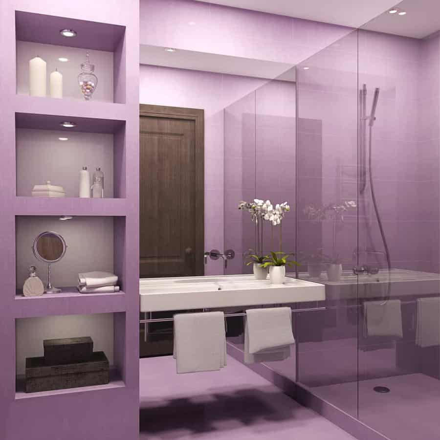 Purple bathroom walls