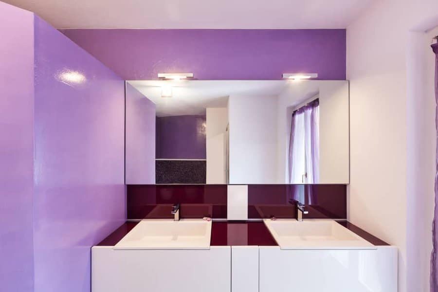 Purple bathroom walls