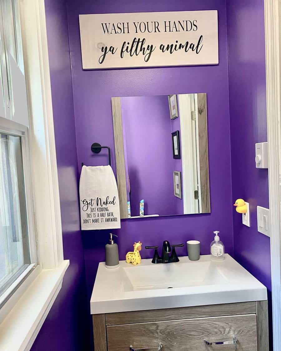 Purple bathroom walls