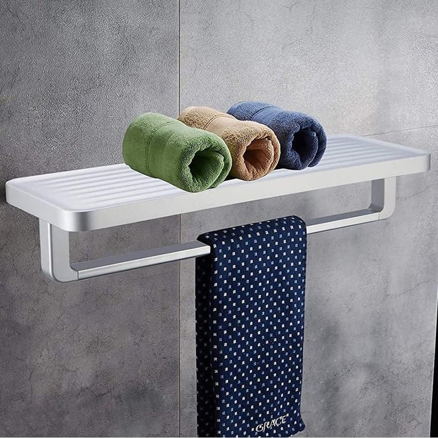 wall-mounted towel rack