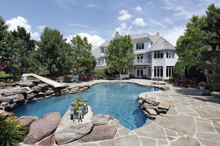 Rocky garden pool landscape