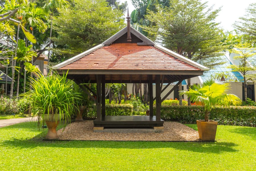 Gazebo with landscaping