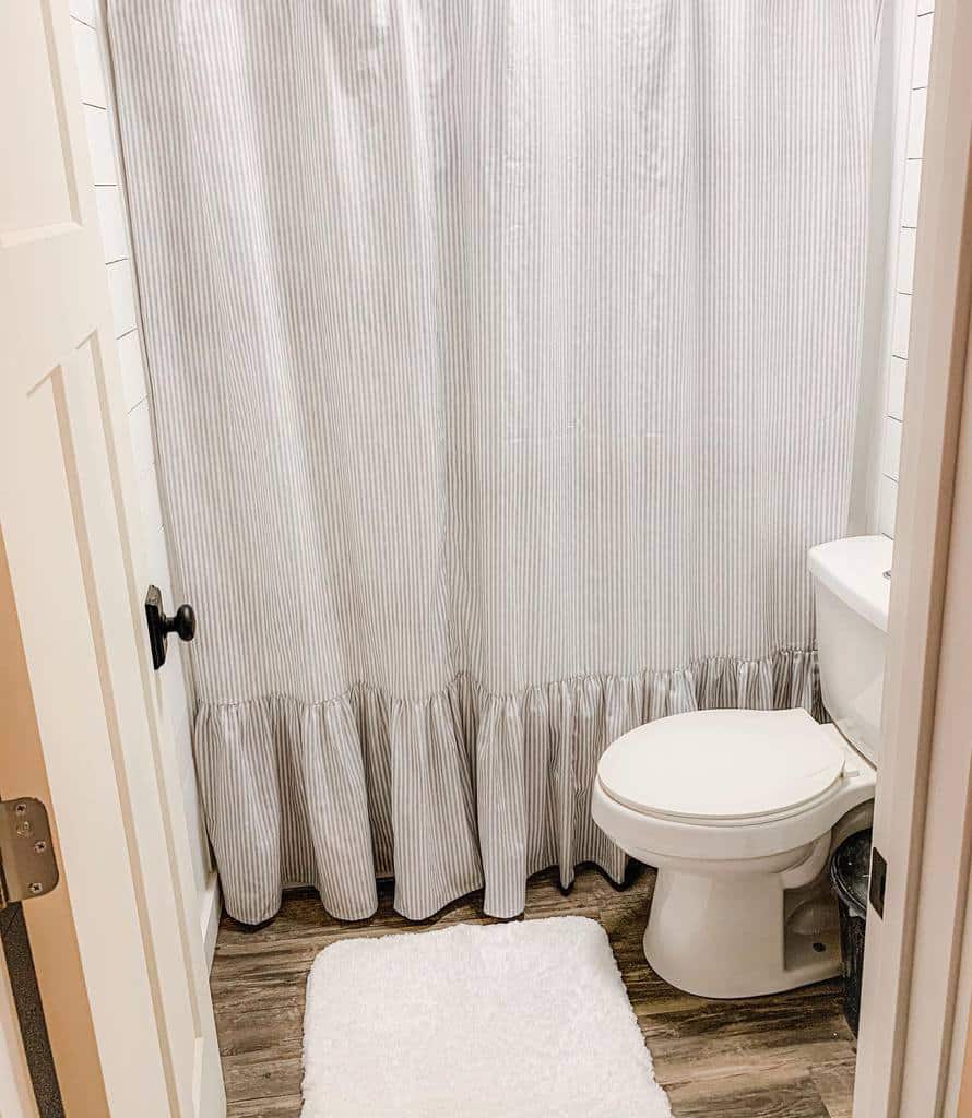 Ruffled shower curtain