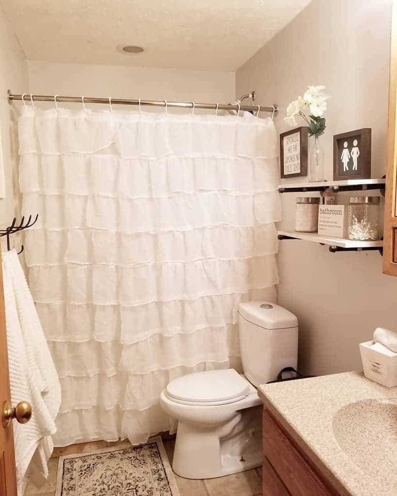 ruffled shower curtain