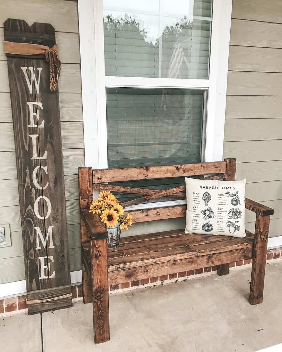 Farmhouse style deck bench