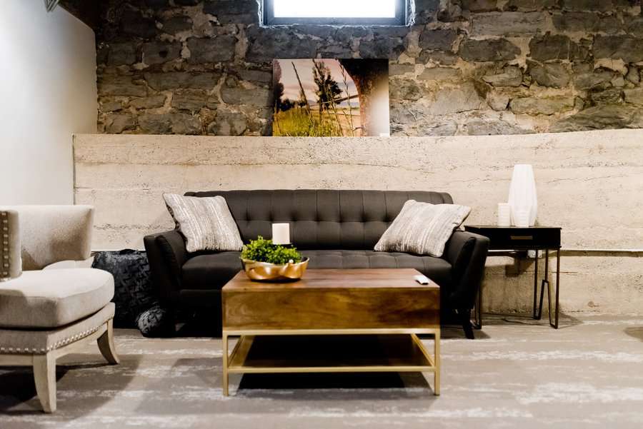 Rustic gray living room 