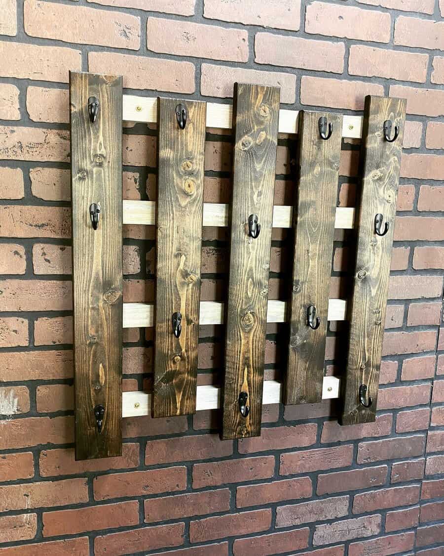 Rustic hat rack peg board 