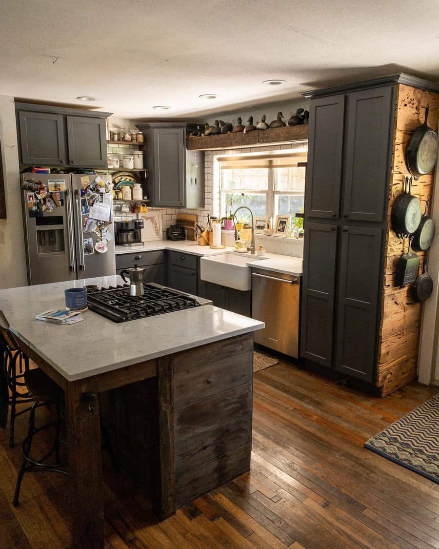 Rustic kitchen island