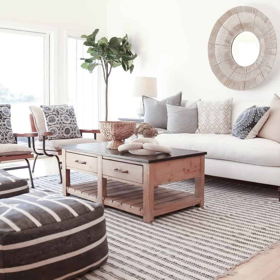 Coffee table with open shelving