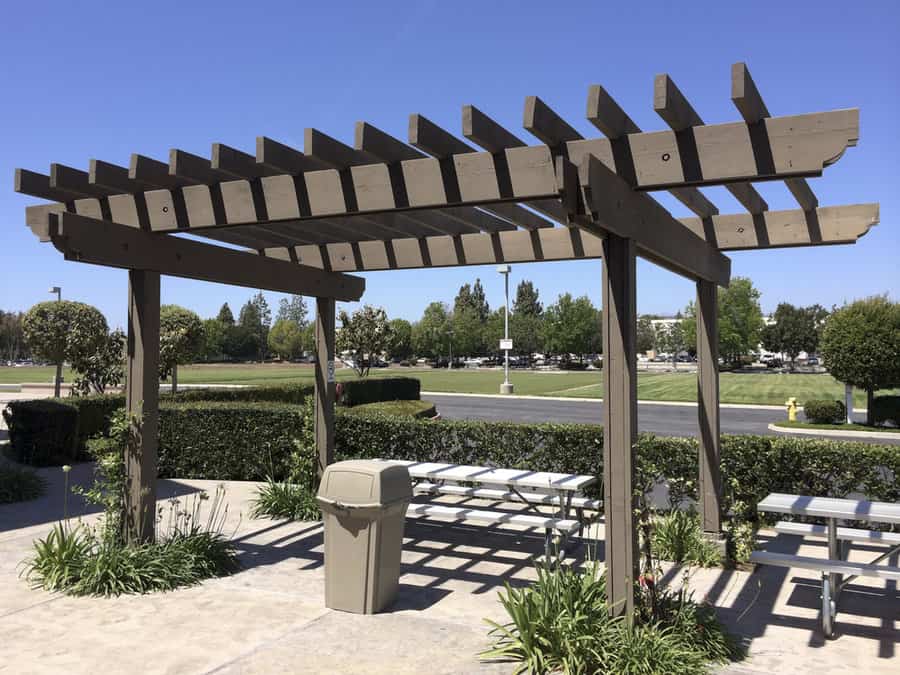 Rustic wood pergola