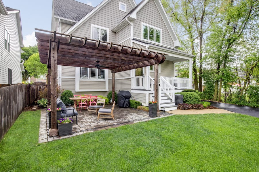 Rustic wood pergola