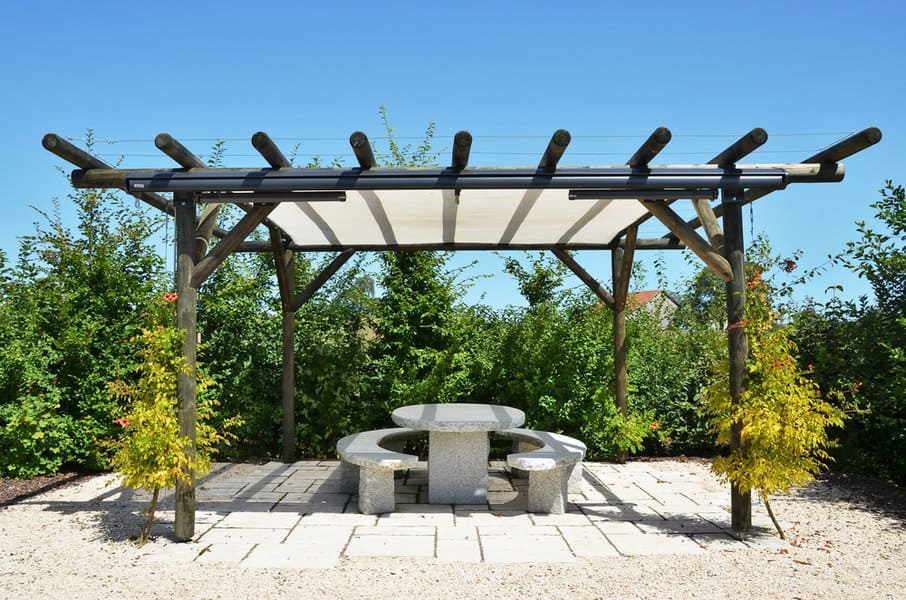 Rustic wood pergola