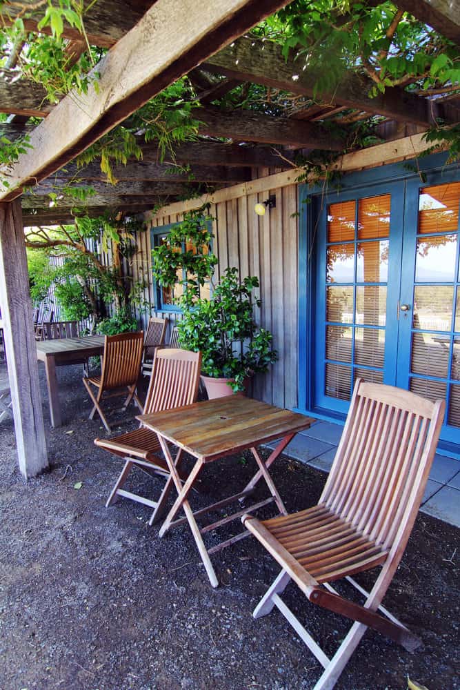 Rustic wood pergola