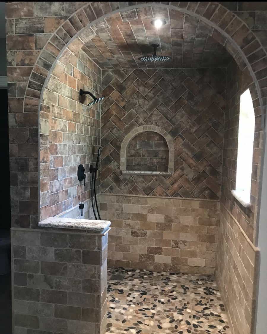 Rustic walk in shower