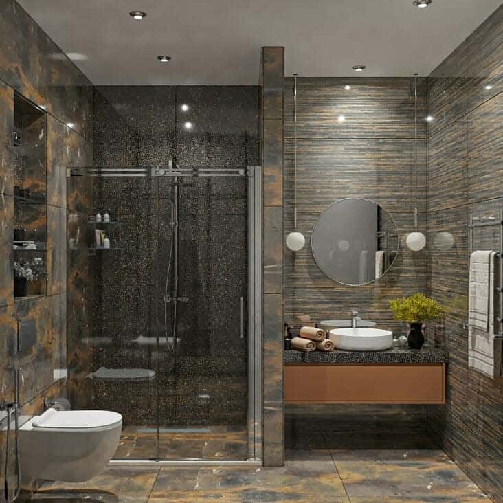 Rustic walk in shower