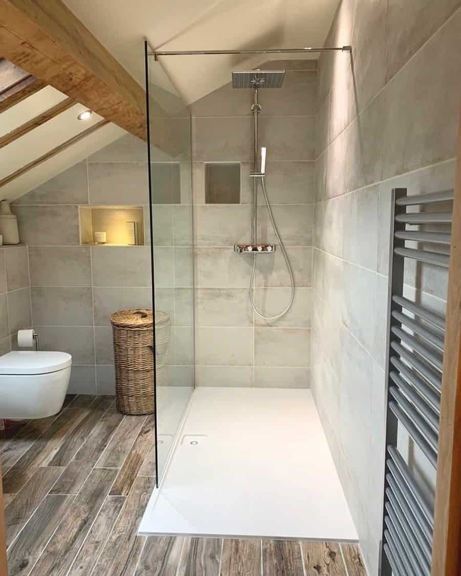 Rustic walk in shower