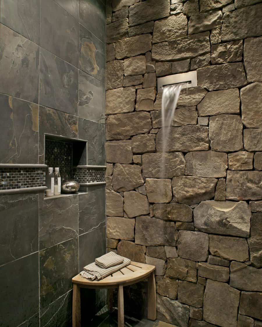 Rustic walk in shower