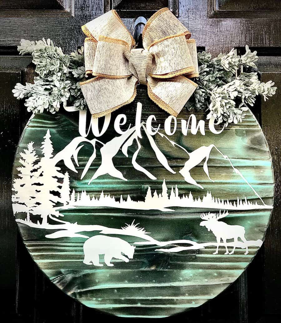 Rustic welcome sign