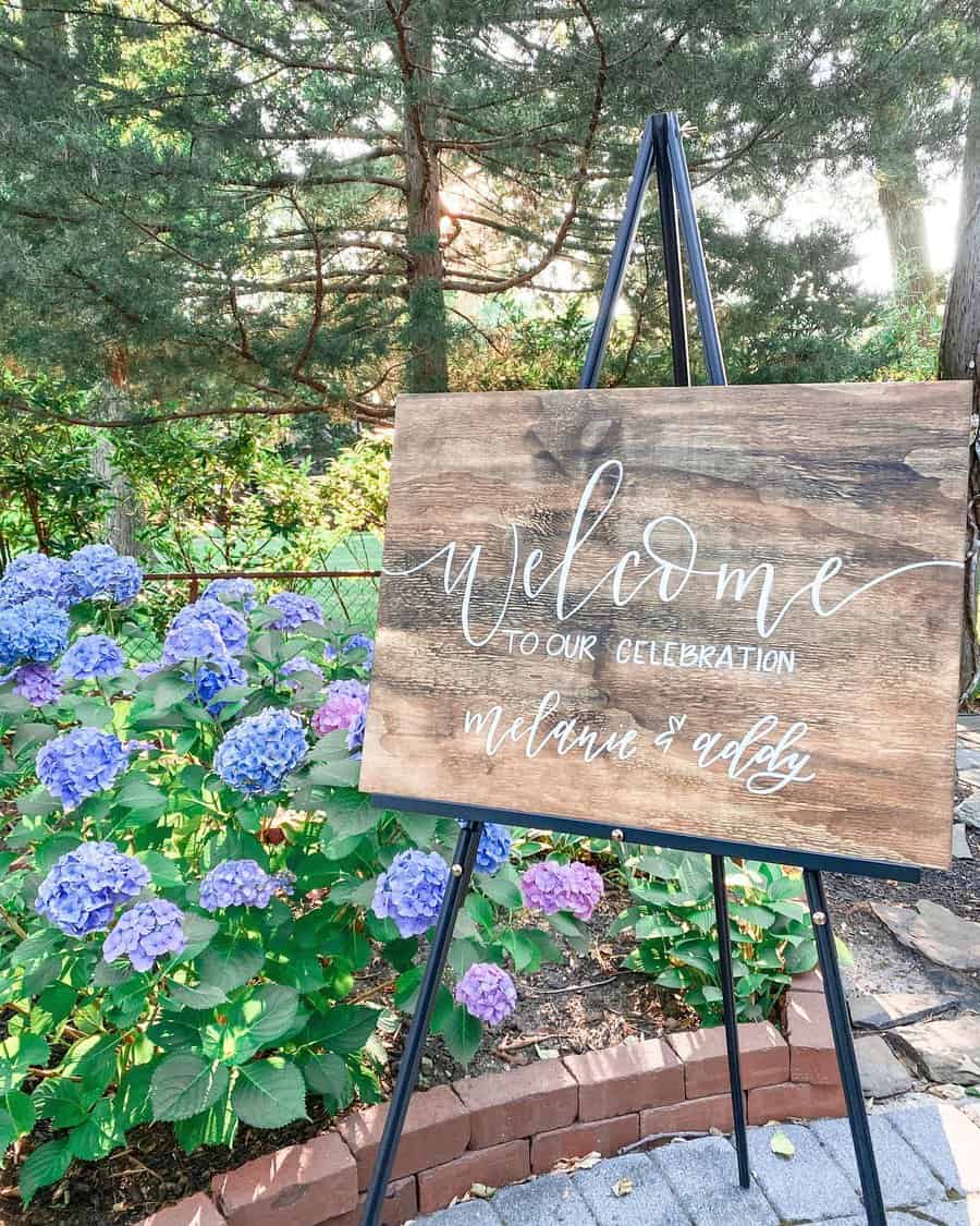 Rustic welcome sign