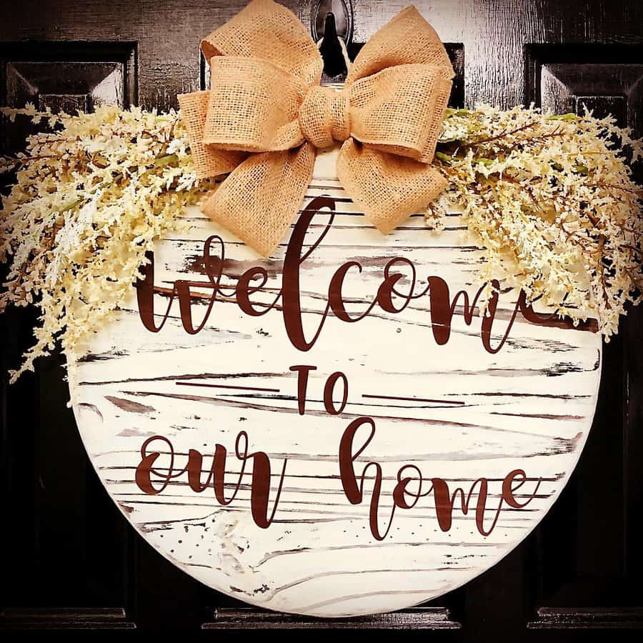 Rustic welcome sign