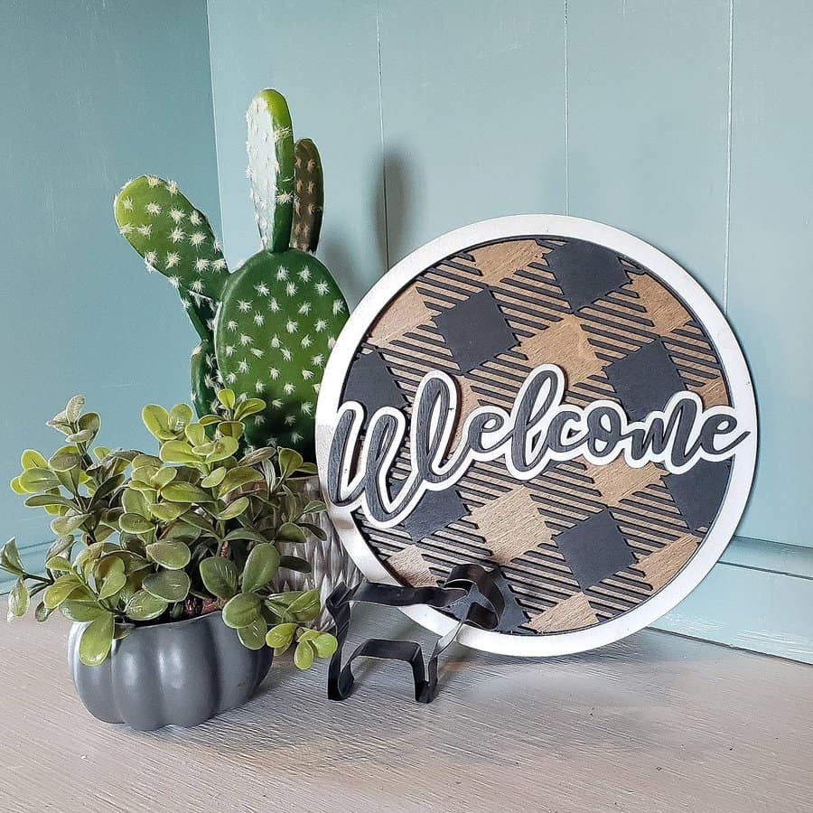 Rustic welcome sign