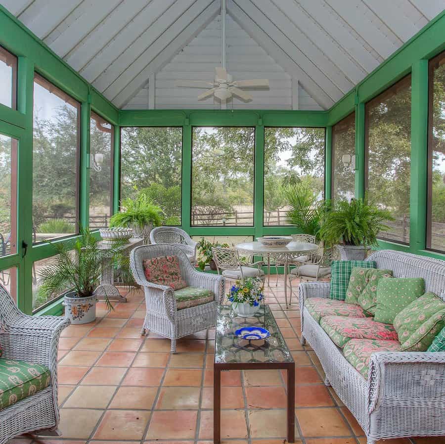 Back porch with plants 