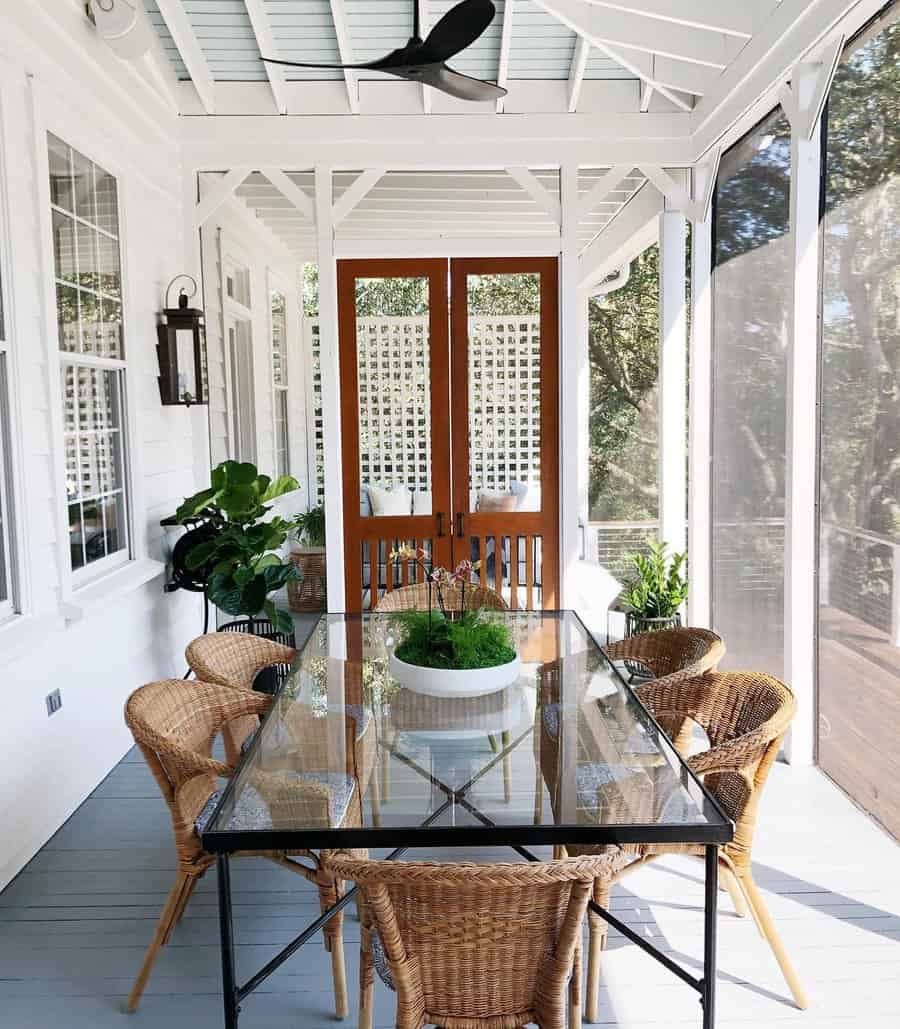 Back porch with plants 