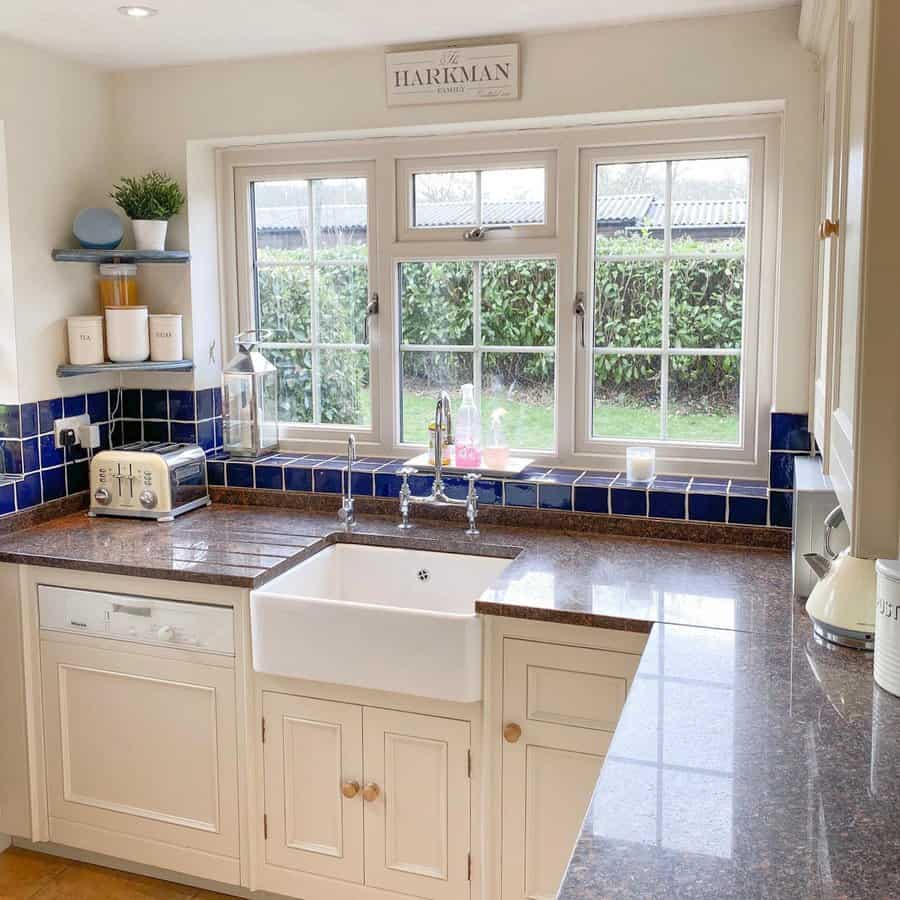 White kitchen with apron sink