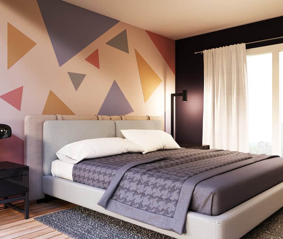 Shape mural bedroom paint