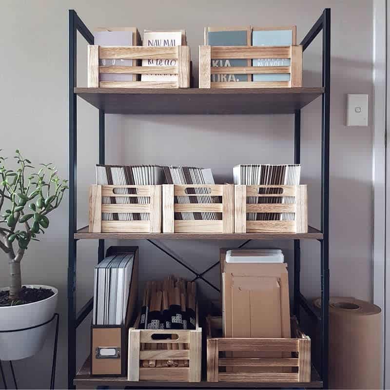 Crate bookshelf organizer