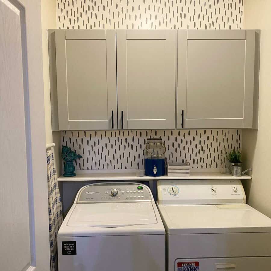 Laundry accent wallpaper