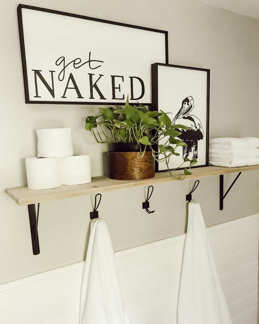 Floating towel shelves 