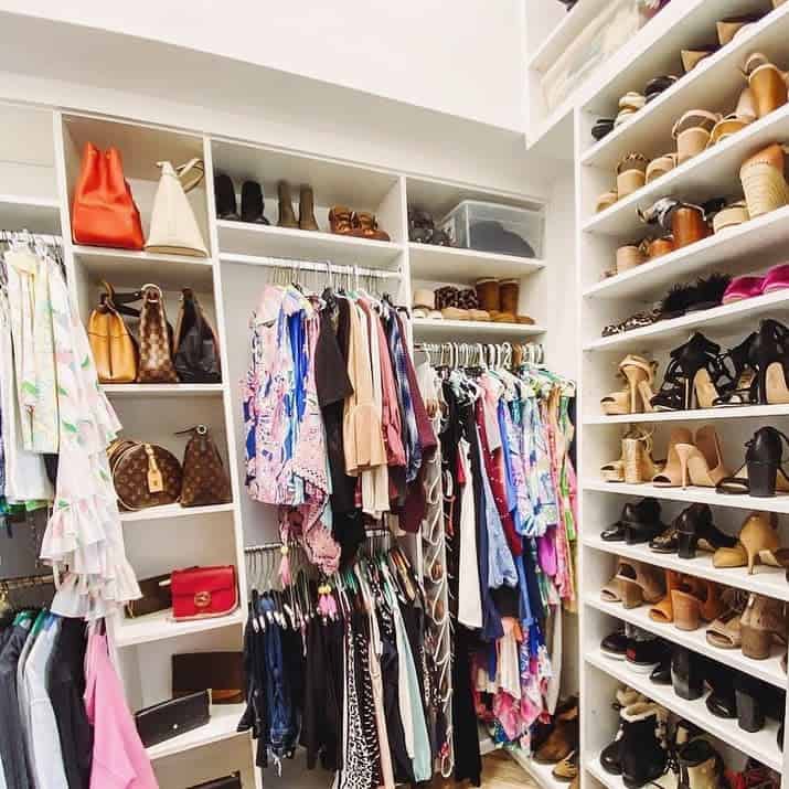 Full wall shoe shelf