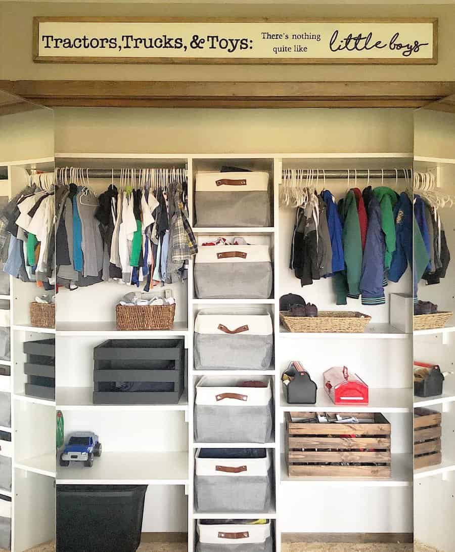 Walk in closet with organizers