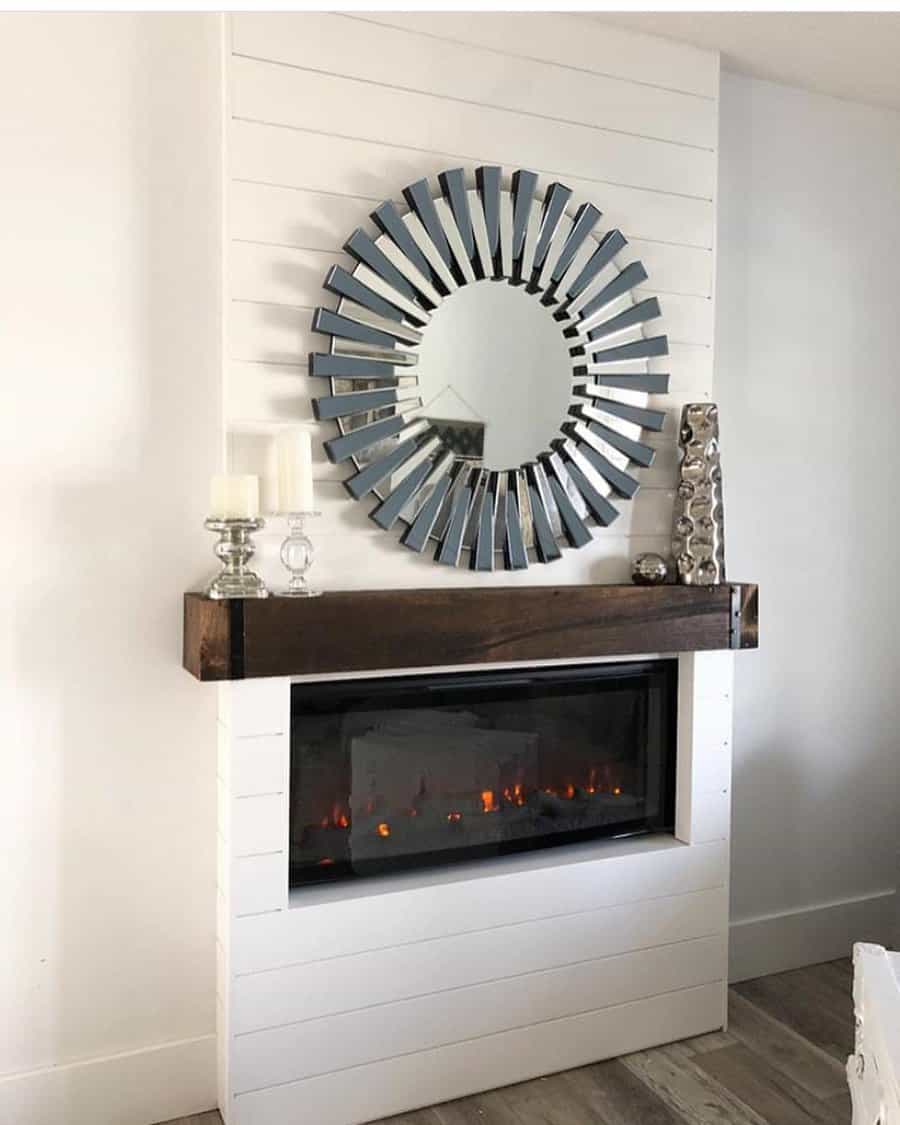 Shiplap fireplace wall