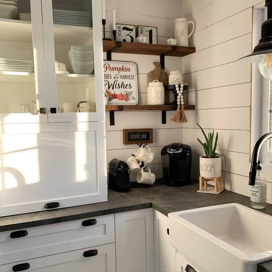 Shiplap kitchen backsplash