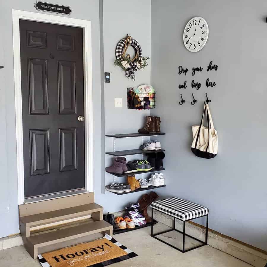 Mudroom shoe storage