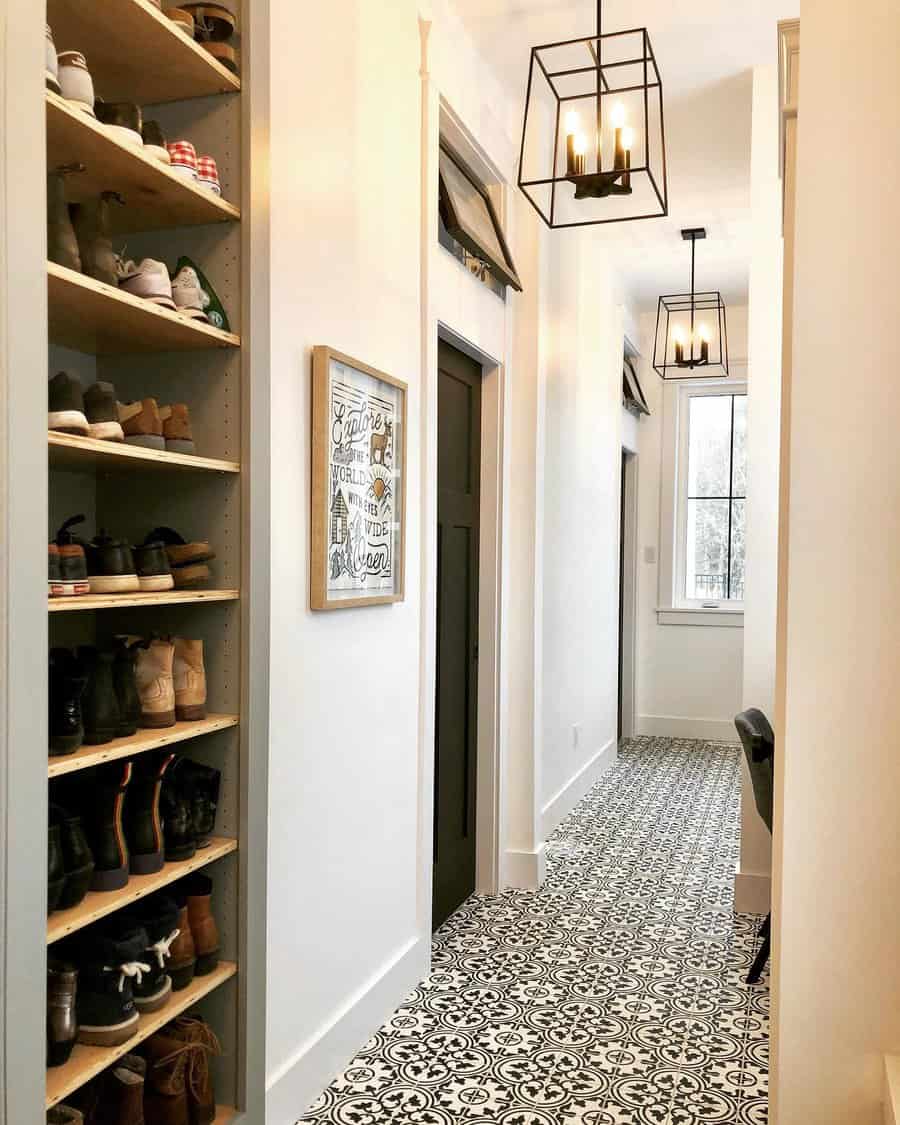 Mudroom shoe storage