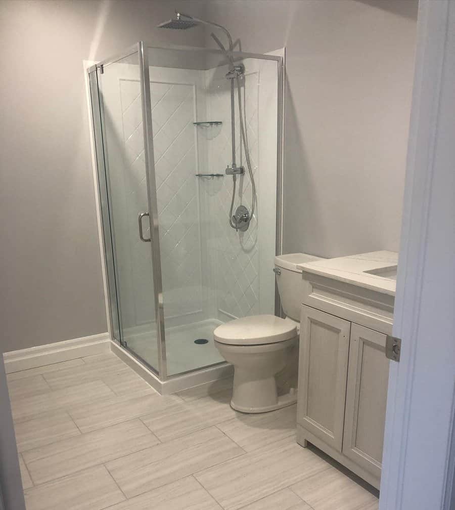 Basement Bathroom With Shower Corner