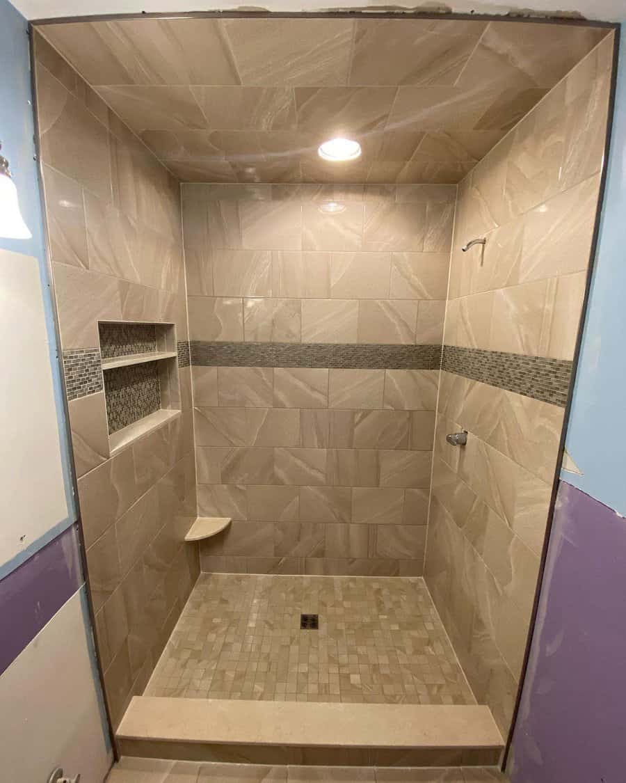 Mosaic tile strip accent