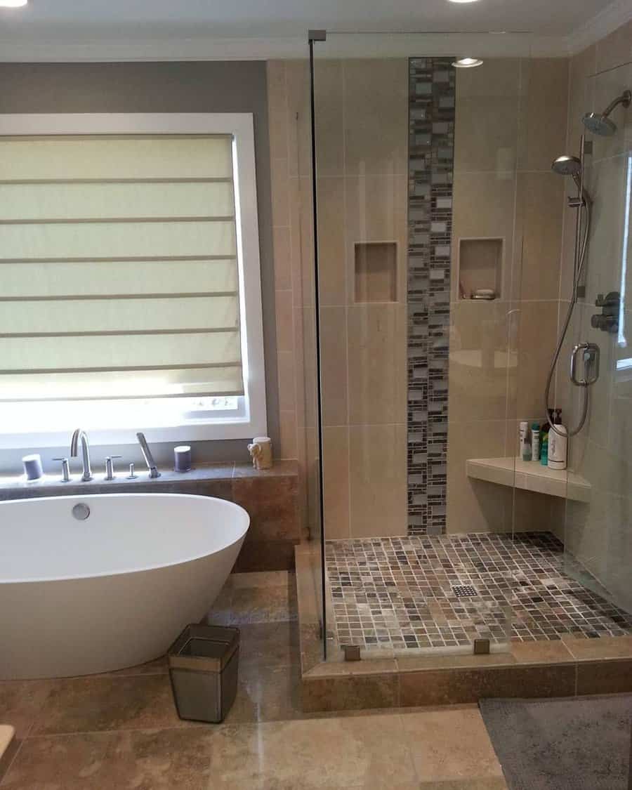 Mosaic tile strip accent