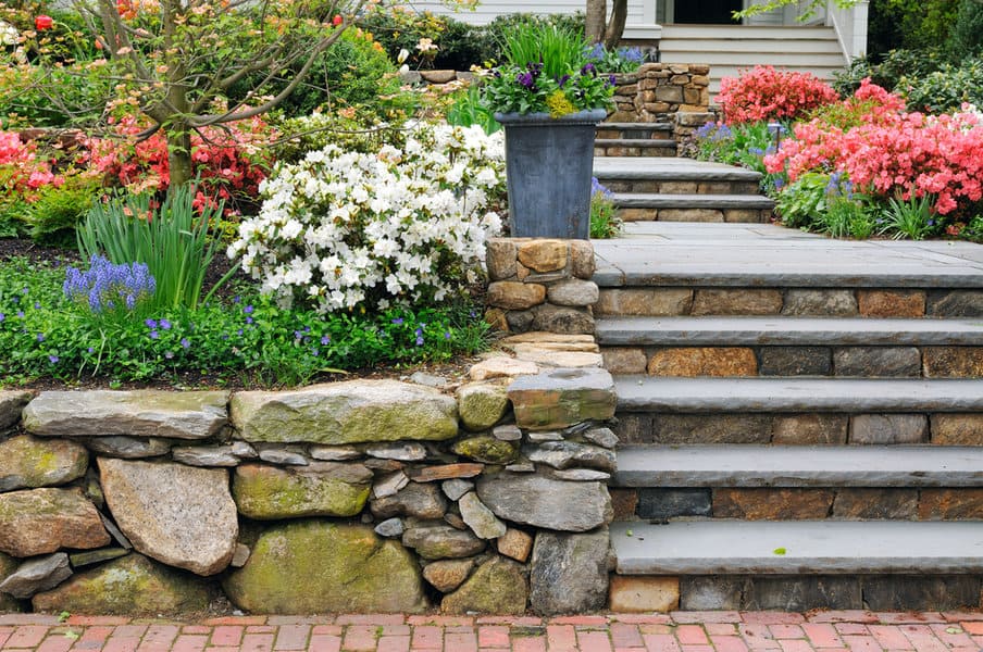 Sloped yard landscaping