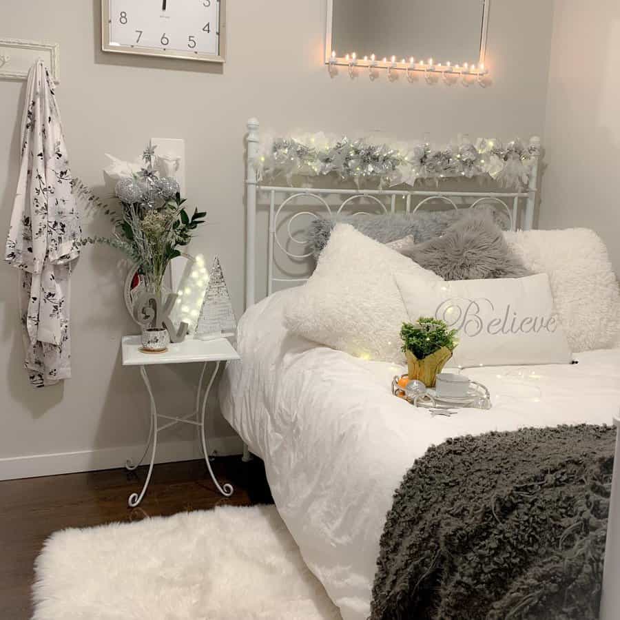 Monochrome Glam Basement Bedroom
